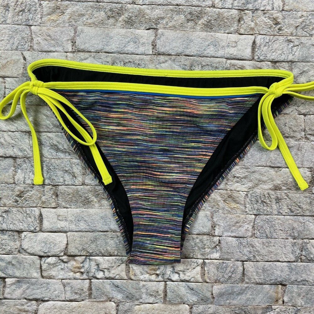 Sweaty Betty Small Neon Green Black Stripe Side Ti